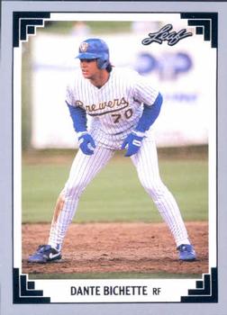 #242 Dante Bichette - Milwaukee Brewers - 1991 Leaf Baseball