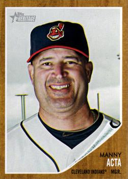 #242 Manny Acta - Cleveland Indians - 2011 Topps Heritage Baseball
