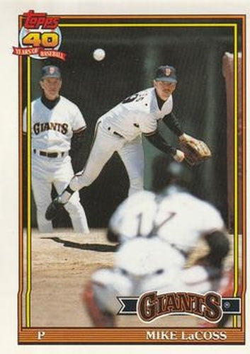 #242 Mike LaCoss - San Francisco Giants - 1991 O-Pee-Chee Baseball