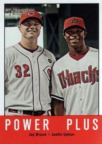 #242 Power Plus Jay Bruce / Justin Upton - Cincinnati Reds / Arizona Diamondbacks - 2012 Topps Heritage Baseball