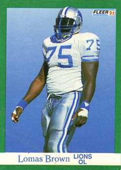 #242 Lomas Brown - Detroit Lions - 1991 Fleer Football