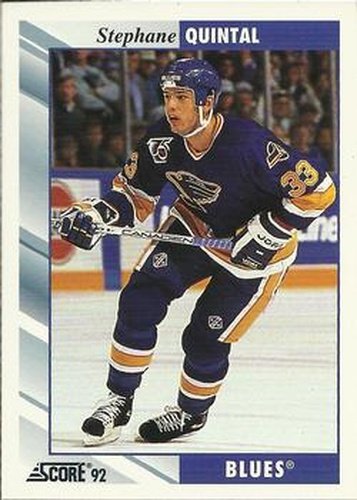 #242 Stephane Quintal - St. Louis Blues - 1992-93 Score USA Hockey