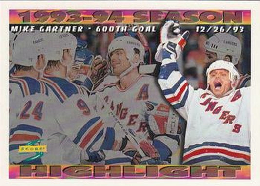 #242 Mike Gartner - New York Rangers - 1994-95 Score Hockey