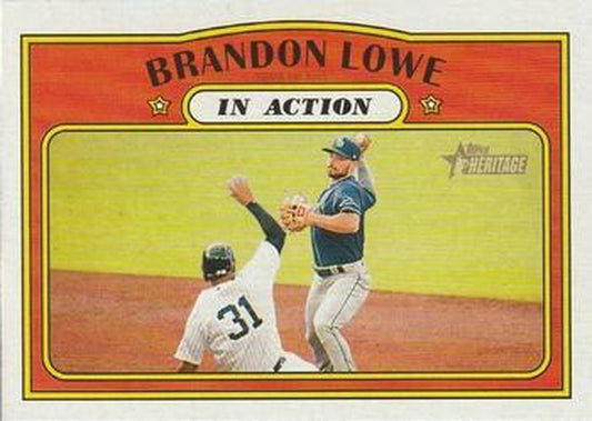 #242 Brandon Lowe - Tampa Bay Rays - 2021 Topps Heritage Baseball