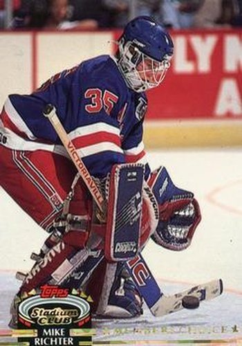 #242 Mike Richter - New York Rangers - 1992-93 Stadium Club Hockey
