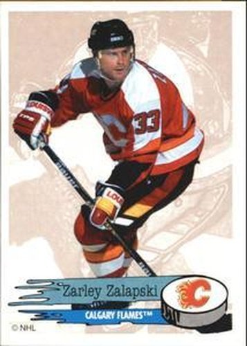#242 Zarley Zalapski - Calgary Flames - 1995-96 Panini Hockey Stickers
