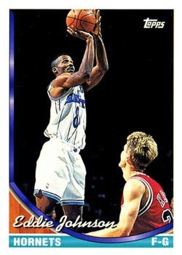 #242 Eddie Johnson - Charlotte Hornets - 1993-94 Topps Basketball