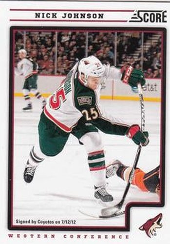 #242 Nick Johnson - Phoenix Coyotes - 2012-13 Score Hockey