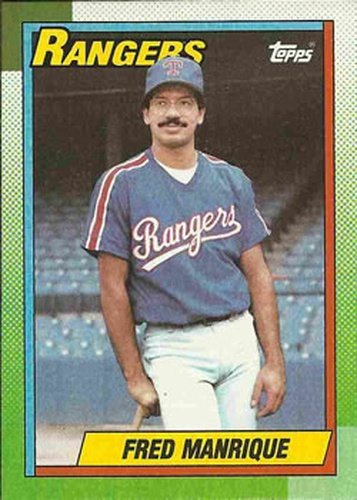 #242 Fred Manrique - Texas Rangers - 1990 Topps Baseball