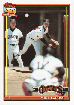 #242 Mike LaCoss - San Francisco Giants - 1991 Topps Baseball