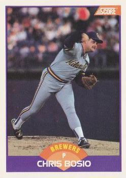 #243 Chris Bosio - Milwaukee Brewers - 1989 Score Baseball