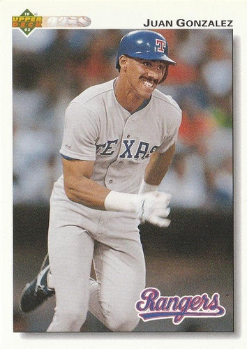 #243 Juan Gonzalez - Texas Rangers - 1992 Upper Deck Baseball