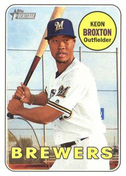 #243 Keon Broxton - Milwaukee Brewers - 2018 Topps Heritage Baseball