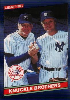 #243 Knuckle Brothers Phil Niekro / Joe Niekro - New York Yankees - 1986 Leaf Baseball