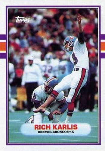 #244 Rich Karlis - Denver Broncos - 1989 Topps Football