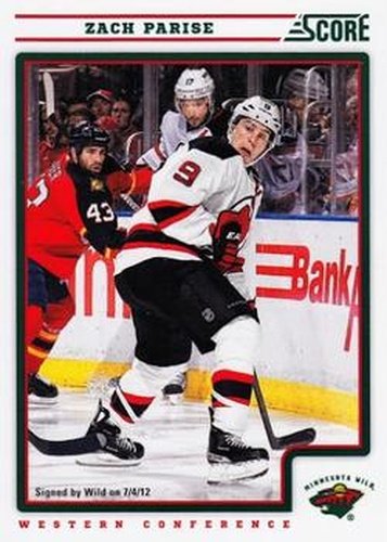 #244 Zach Parise - Minnesota Wild - 2012-13 Score Hockey