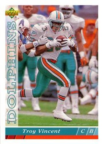 #244 Troy Vincent - Miami Dolphins - 1993 Upper Deck Football