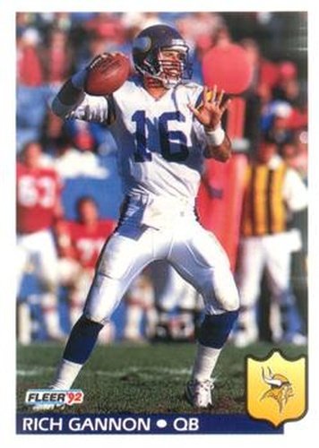 #244 Rich Gannon - Minnesota Vikings - 1992 Fleer Football
