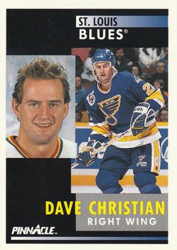#244 Dave Christian - St. Louis Blues - 1991-92 Pinnacle Hockey