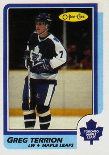 #244 Greg Terrion - Toronto Maple Leafs - 1986-87 O-Pee-Chee Hockey