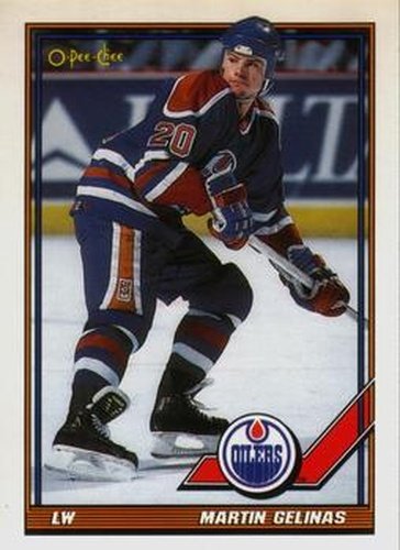 #244 Martin Gelinas - Edmonton Oilers - 1991-92 O-Pee-Chee Hockey