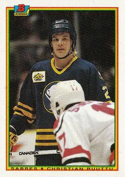 #244 Christian Ruuttu - Buffalo Sabres - 1990-91 Bowman Hockey