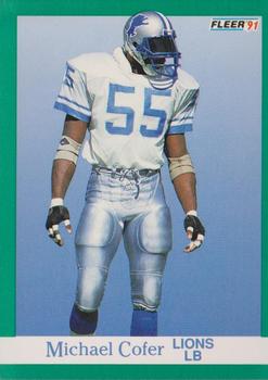 #244 Michael Cofer - Detroit Lions - 1991 Fleer Football