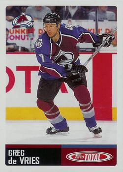 #244 Greg de Vries - Colorado Avalanche - 2002-03 Topps Total Hockey