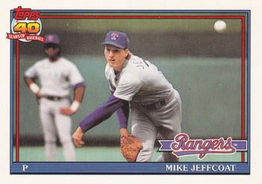 #244 Mike Jeffcoat - Texas Rangers - 1991 O-Pee-Chee Baseball