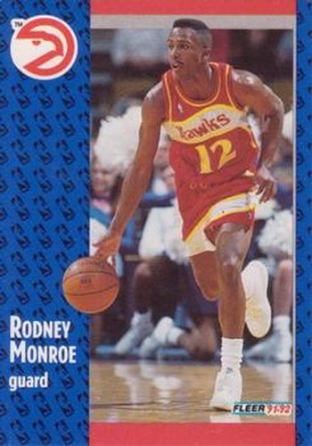 #244 Rodney Monroe - Atlanta Hawks - 1991-92 Fleer Basketball