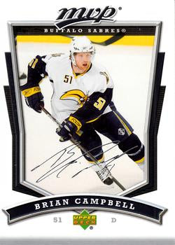 #244 Brian Campbell - Buffalo Sabres - 2007-08 Upper Deck MVP Hockey