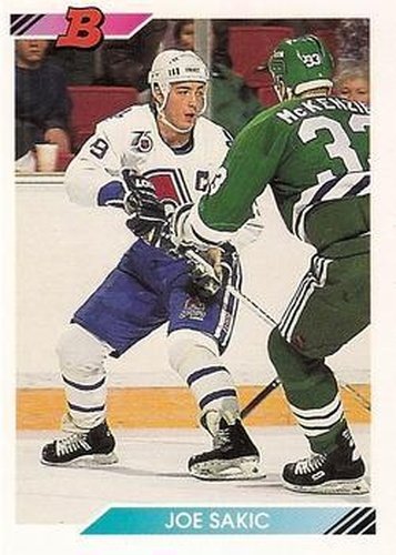 #244 Joe Sakic - Quebec Nordiques - 1992-93 Bowman Hockey