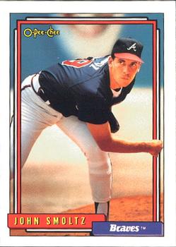#245 John Smoltz - Atlanta Braves - 1992 O-Pee-Chee Baseball