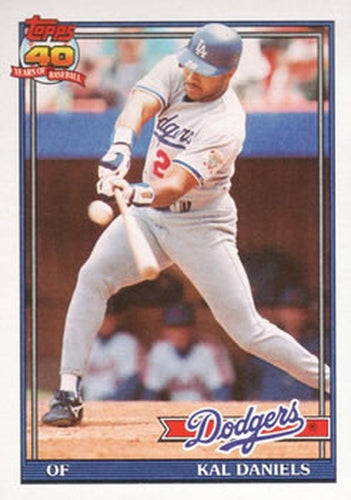#245 Kal Daniels - Los Angeles Dodgers - 1991 Topps Baseball