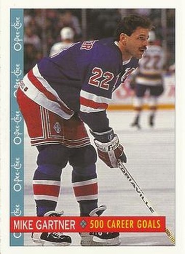 #245 Mike Gartner - New York Rangers - 1992-93 O-Pee-Chee Hockey