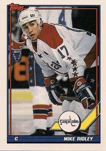 #245 Mike Ridley - Washington Capitals - 1991-92 Topps Hockey