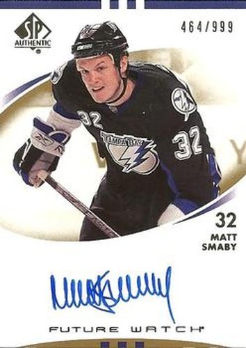 #245 Matt Smaby - Tampa Bay Lightning - 2007-08 SP Authentic Hockey