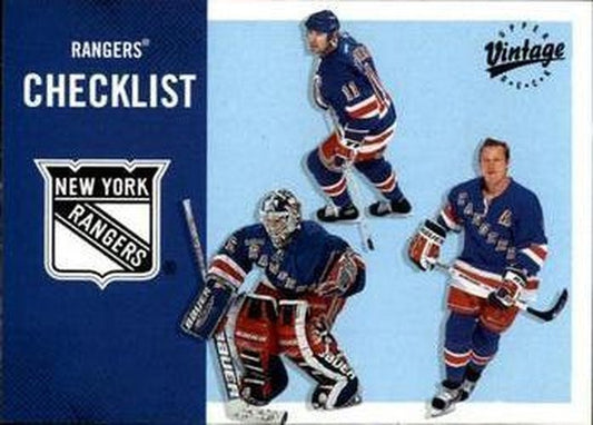 #246 Rangers Checklist - New York Rangers - 2000-01 Upper Deck Vintage Hockey