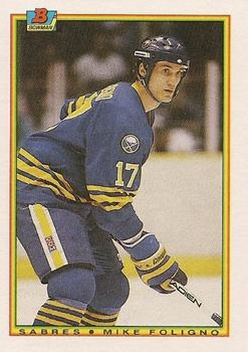 #247 Mike Foligno - Buffalo Sabres - 1990-91 Bowman Hockey