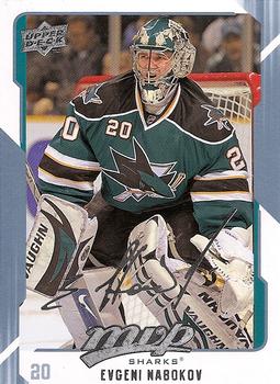 #247 Evgeni Nabokov - San Jose Sharks - 2008-09 Upper Deck MVP Hockey