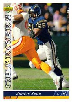 #247 Junior Seau - San Diego Chargers - 1993 Upper Deck Football