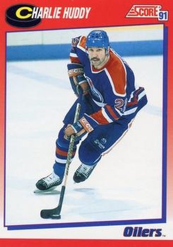 #247 Charlie Huddy - Edmonton Oilers - 1991-92 Score Canadian Bilingual Hockey