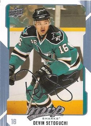 #248 Devin Setoguchi - San Jose Sharks - 2008-09 Upper Deck MVP Hockey