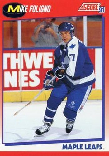 #248 Mike Foligno - Toronto Maple Leafs - 1991-92 Score Canadian Bilingual Hockey