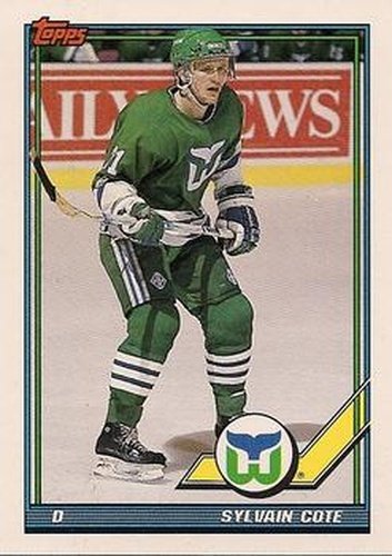 #249 Sylvain Cote - Hartford Whalers - 1991-92 Topps Hockey