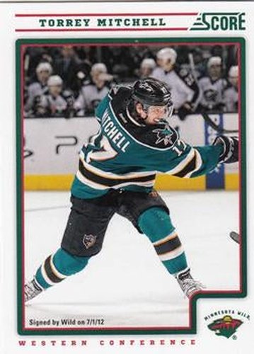 #249 Torrey Mitchell - Minnesota Wild - 2012-13 Score Hockey