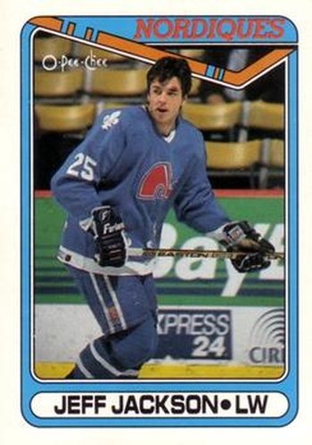 #249 Jeff Jackson - Quebec Nordiques - 1990-91 O-Pee-Chee Hockey