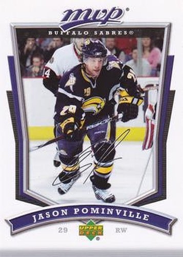 #249 Jason Pominville - Buffalo Sabres - 2007-08 Upper Deck MVP Hockey