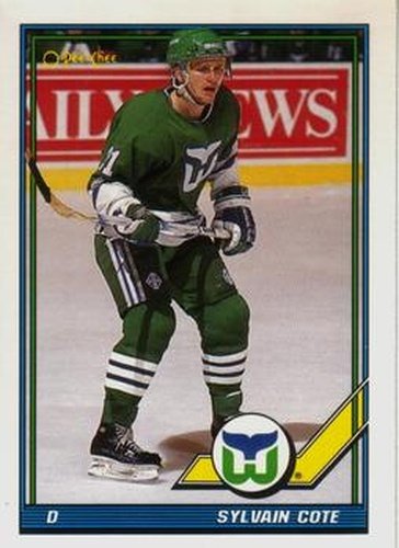 #249 Sylvain Cote - Hartford Whalers - 1991-92 O-Pee-Chee Hockey