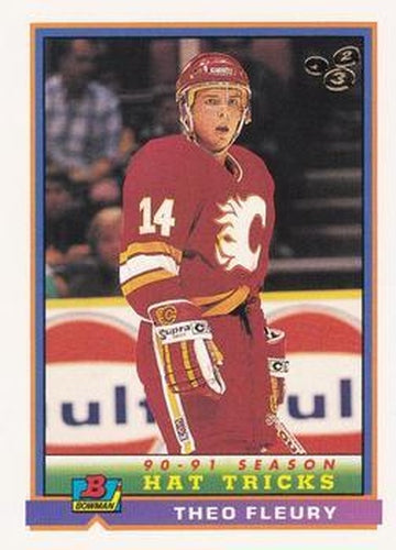 #249 Theo Fleury - Calgary Flames - 1991-92 Bowman Hockey